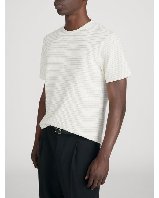FRAME White Jacquard Stripe Tee for men