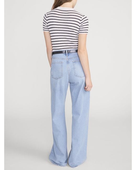 FRAME White The Striped Knit Tee