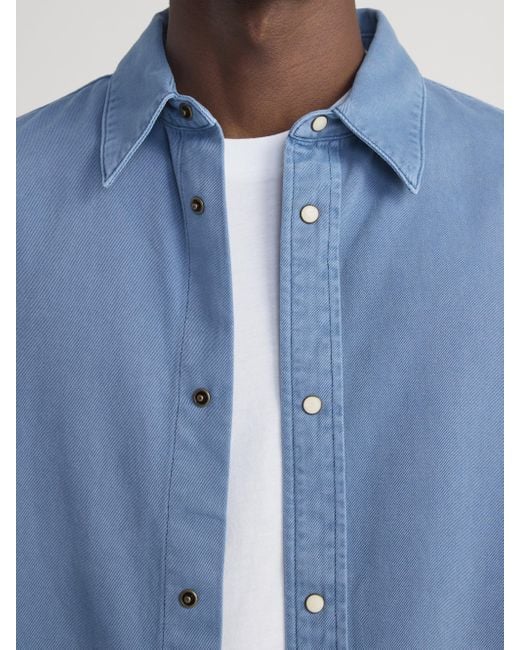 FRAME Blue Classic Cotton Shirt for men