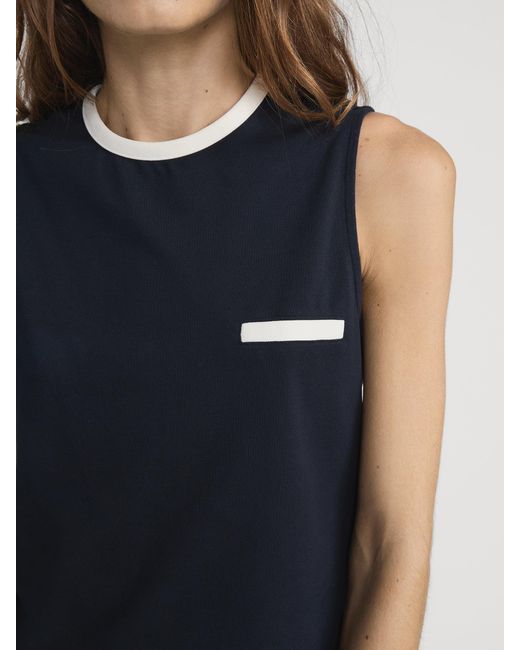 FRAME Blue The Pique Pocket Tank