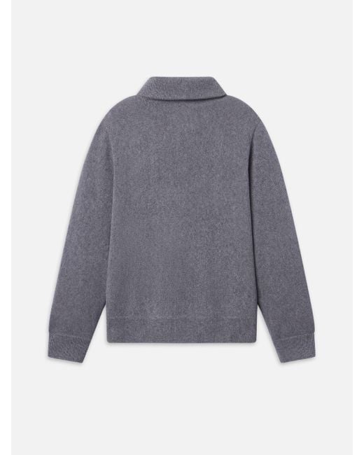 FRAME Gray Zip Up Wool Sweater for men
