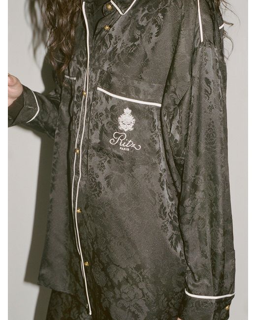FRAME Black Ritz Pajama Shirt