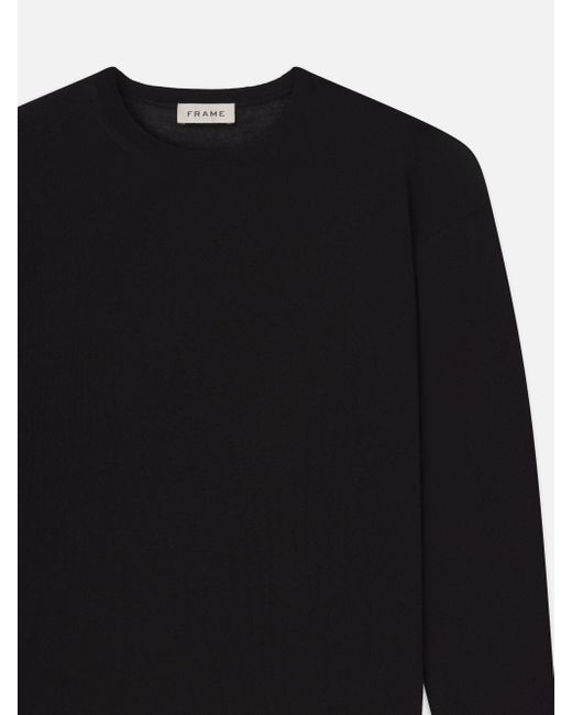FRAME Black Superfine Crewneck Sweater for men