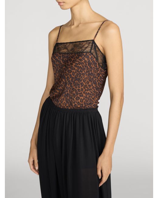 FRAME Brown The Lace Inset Cami