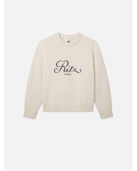 FRAME White Ritz Cashmere Sweater
