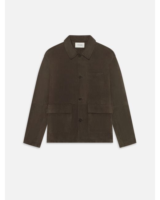 FRAME Brown Suede Chore Coat for men