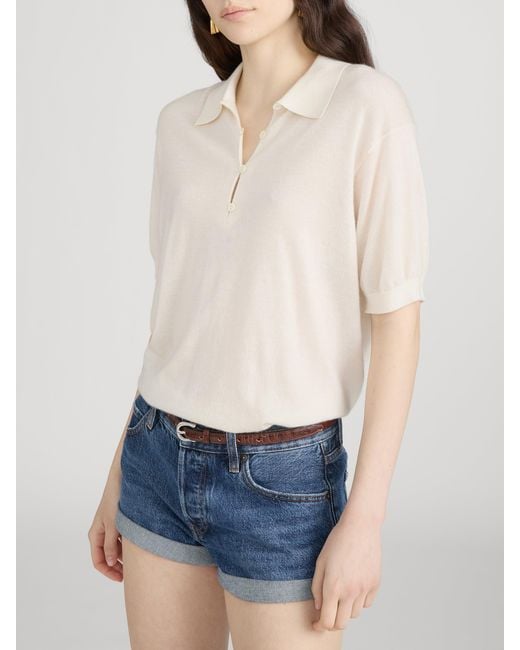 FRAME White The Cashmere Polo
