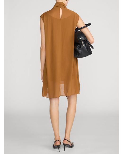 FRAME Brown The Wisp Tie Dress