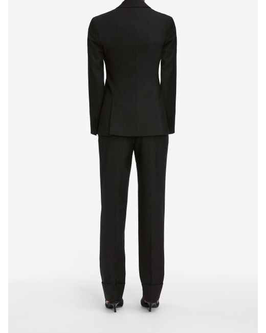 FRAME Black The Cuffed Pleated Trouser