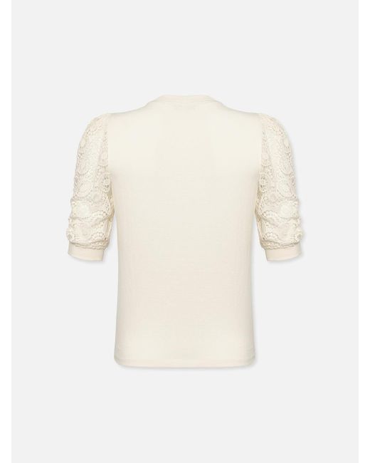 FRAME Natural Lace Sleeve Frankie Tee