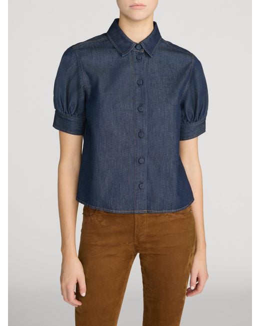 FRAME Blue The Poise Top