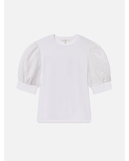FRAME White The Solstice Eyelet Tee