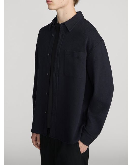 FRAME Blue Waffle Textured Shirt for men