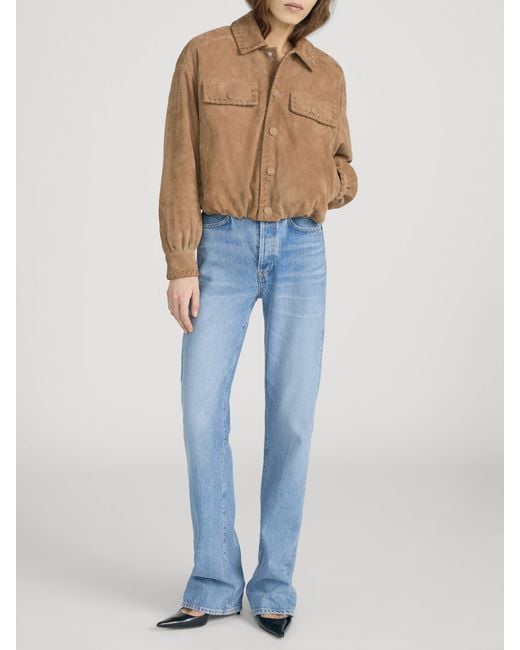 FRAME Natural The Suede Bubble Jacket