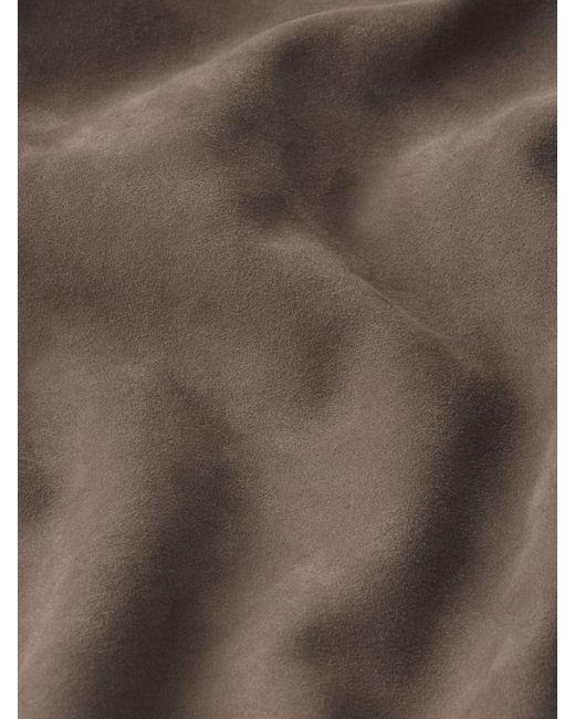 FRAME Brown Rib Collar Suede Jacket for men