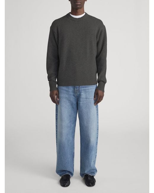 FRAME Gray Cashmere Crewneck Sweater