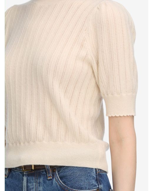 FRAME White The Ladder Pointelle Sweater