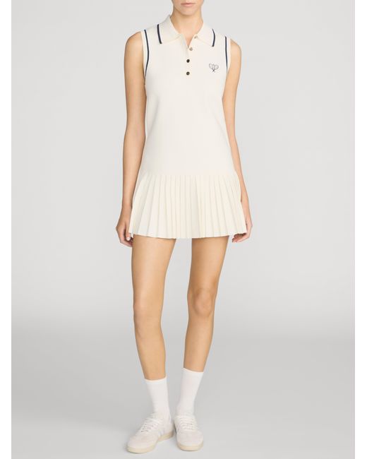 FRAME Natural The Tennis Pleated Mini Dress