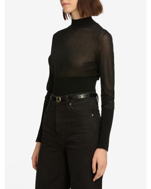 FRAME Black The Sleek Sweater