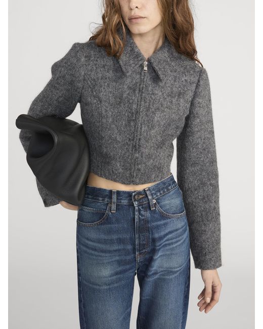 FRAME Black The Wool Cropped Jacket