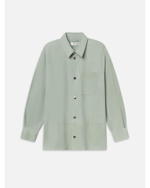 FRAME Green The Suede Studio Shirt