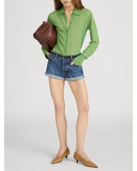 FRAME Green The Collared Cardi