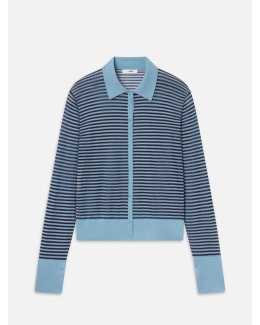 FRAME Blue The Collared Cardi
