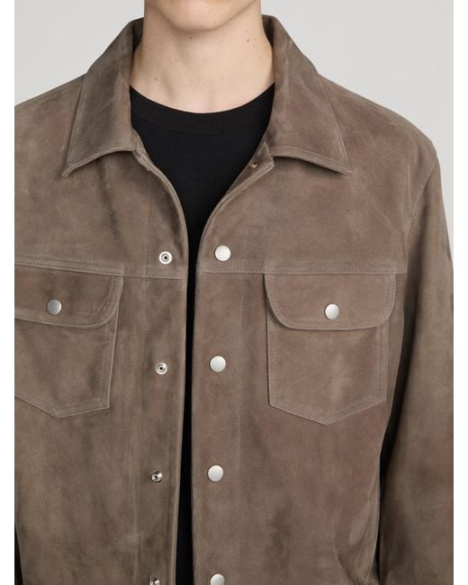 FRAME Brown Suede Trucker Jacket for men