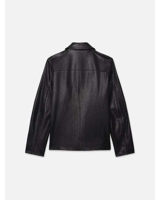 FRAME Black Utility Leather Jacket for men