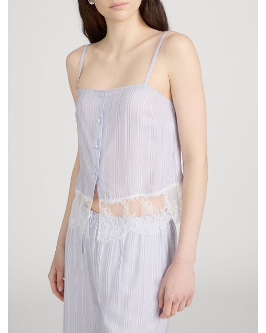 FRAME White The Stripe Lace Cami