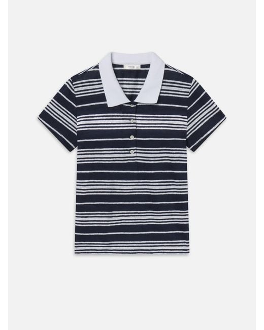 FRAME Blue The Striped Polo