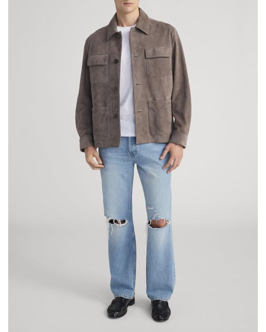 FRAME Brown Suede Chore Coat for men