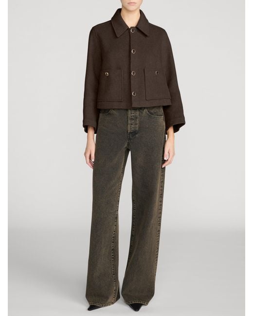 FRAME Brown The Wool Mini Swing Jacket