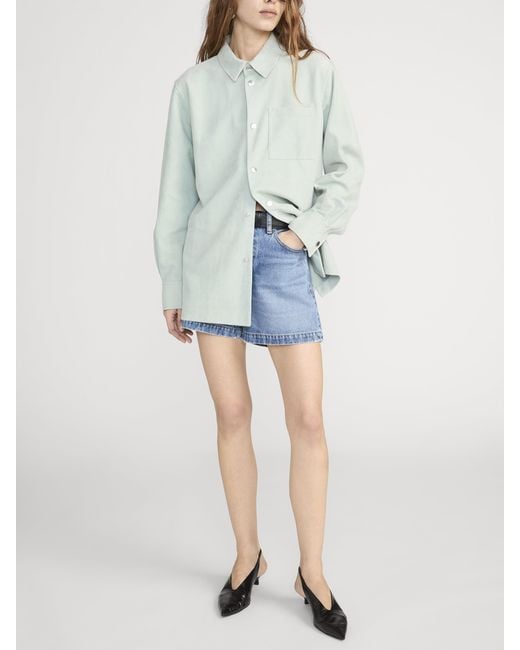 FRAME Green The Suede Studio Shirt