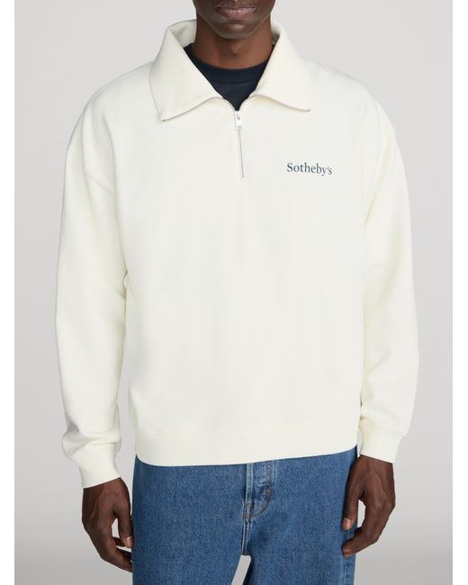 FRAME White Sotheby's Half Zip Sweatshirt for men
