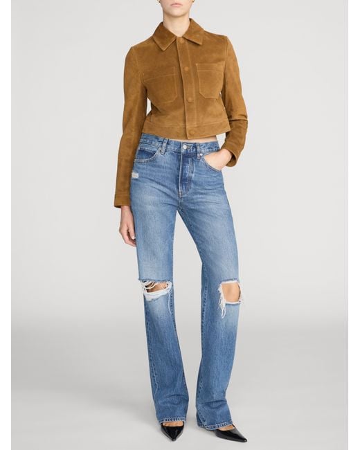 FRAME Brown The Suede Small Jacket