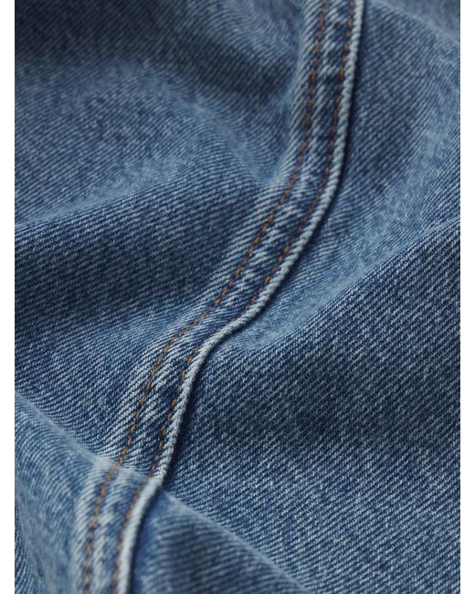 FRAME Blue The Nipped Collarless Jacket