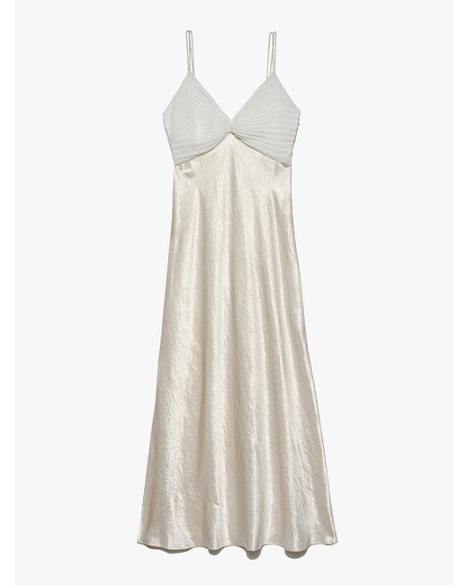 FRAME White Pleated Cami Dress