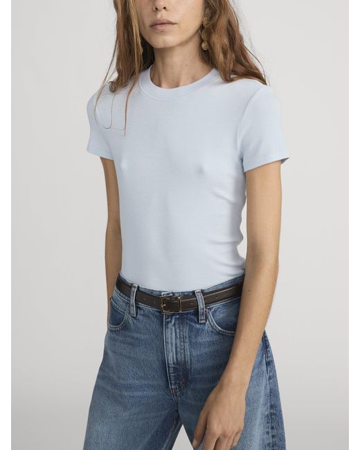 FRAME Blue The Rib Baby Tee