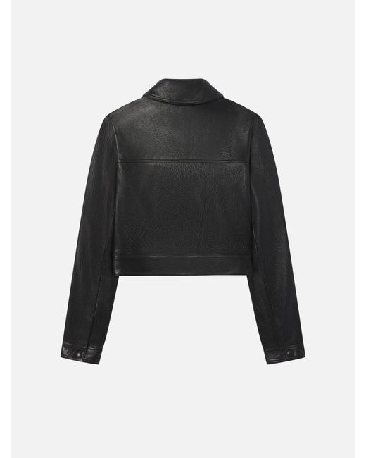 FRAME Black The Small Leather Jacket
