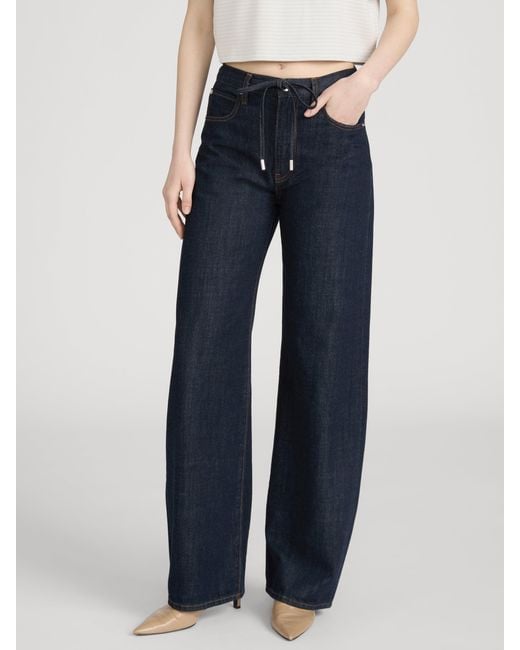 FRAME Blue The Off Duty Drawstring Bow