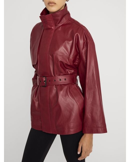 FRAME Red The Alexandra Leather Trench