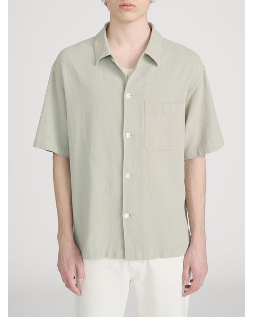 FRAME Green Textured S/s Shirt for men