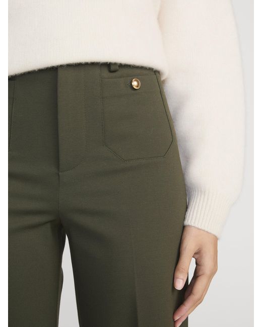 FRAME Green The Slim Palazzo Trouser