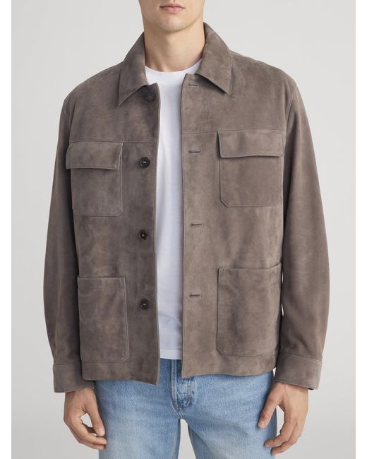 FRAME Brown Suede Chore Coat for men