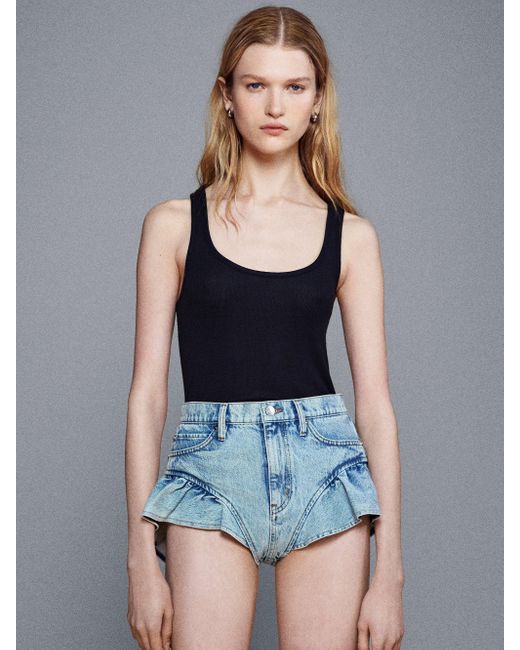 FRAME Blue The Ruffle Bloomer