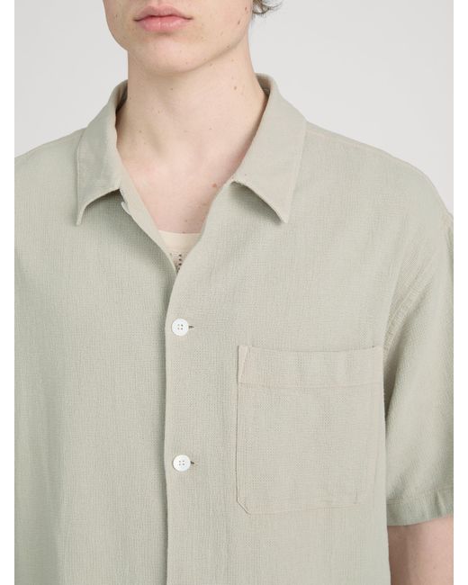 FRAME Green Textured S/s Shirt for men