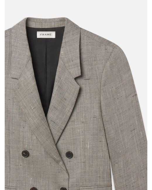 FRAME Gray Retro Double Breasted Blazer