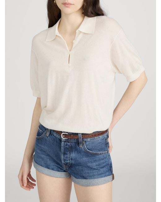 FRAME White The Cashmere Polo