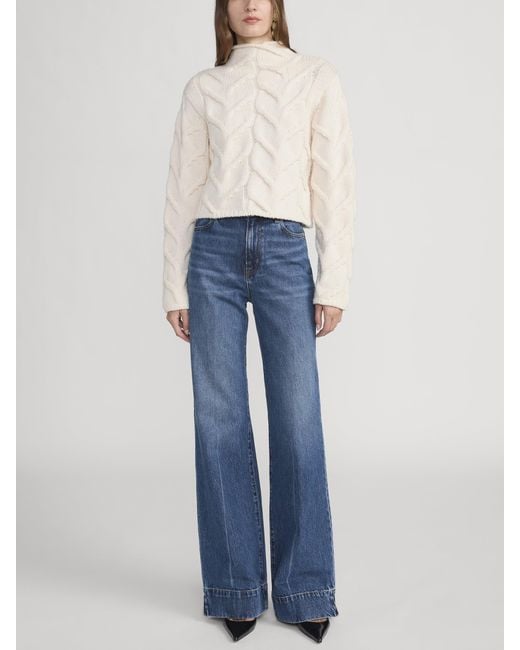 FRAME Blue Wide-Leg Trousers